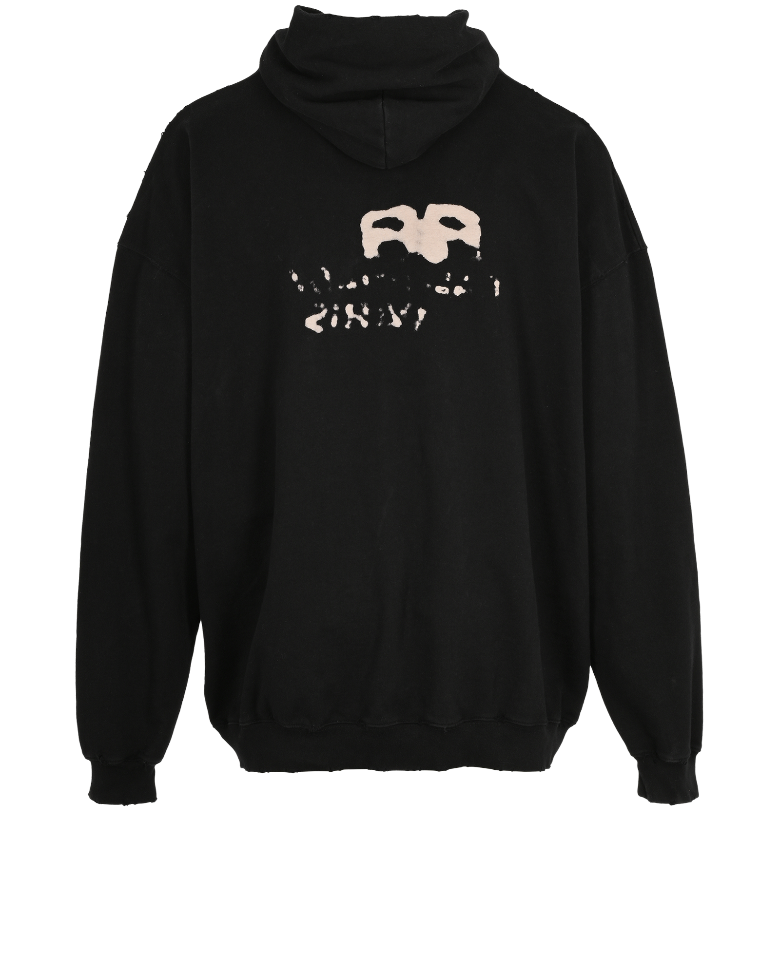 Balenciaga Oversized BB Spray Logo Hoodie, &pound;230, Clothing, Black, Cotton, Back view