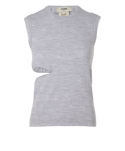 Fendi Sleeveless Knitted Top, &pound;280, Clothing, Grey, Wool, Front view