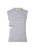 Fendi Sleeveless Knitted Top, &pound;280, Clothing, Grey, Wool, Front view