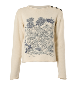 Christian Dior Star Embroidery Jumper, Cashmere, Cream, UK10, 1*
