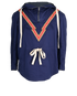 Stella McCartney V-Stripe Half-Zip Hoodie, &pound;130, Clothing, Blue, Cotton/Linen, Front view