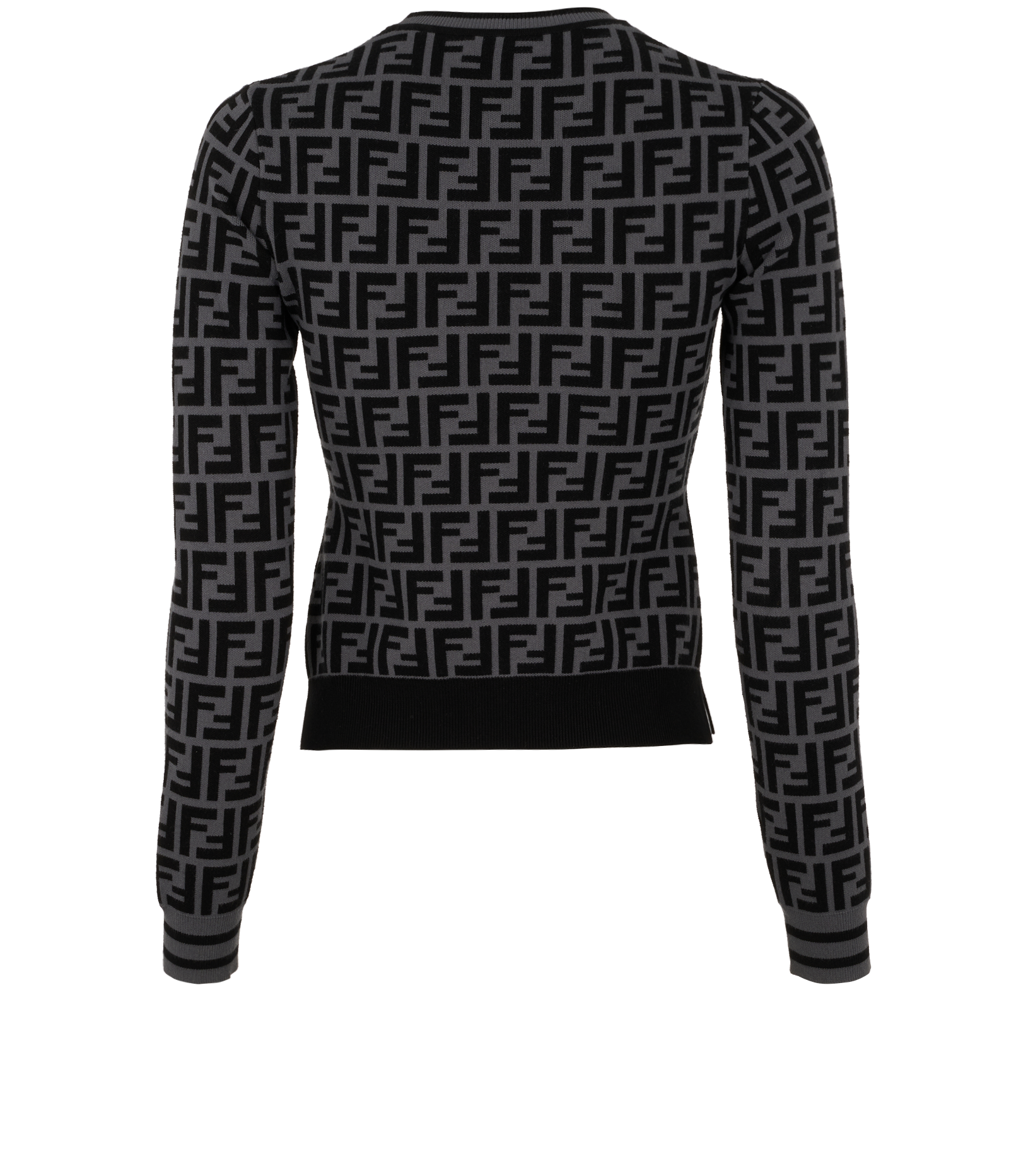 Fend FF Stretchy Jumper, &pound;375, Clothing, Black/Grey, Viscose, Back view