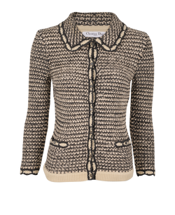 Christian Dior Crochet Cardigan, Silk, Cream/Silk, UK8, 3*