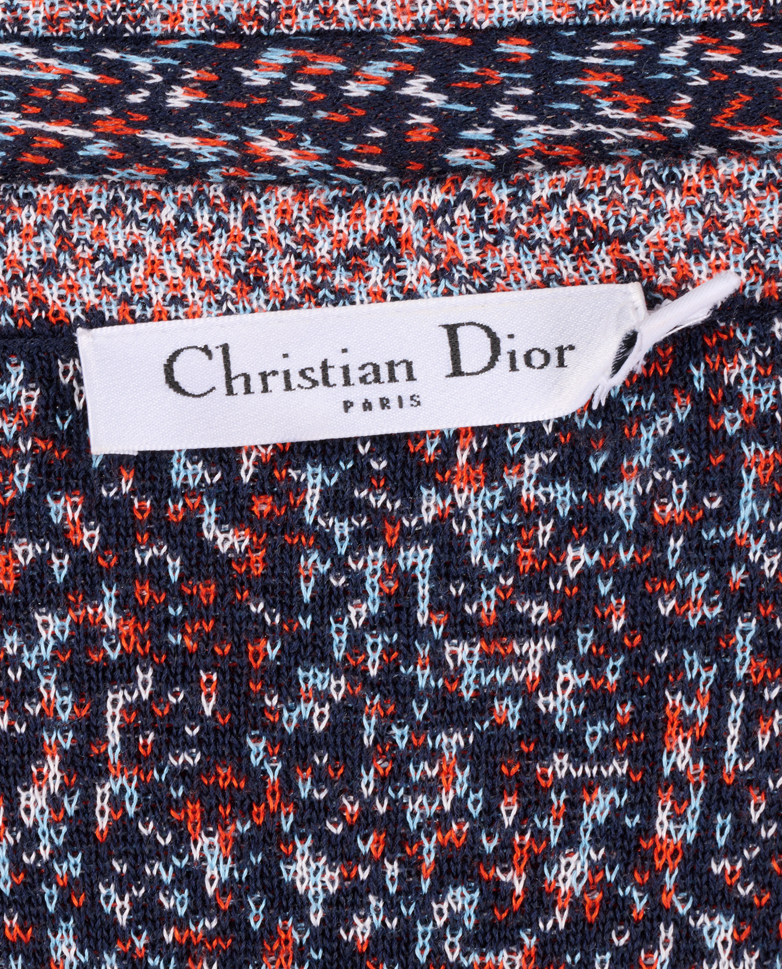 Christian Dior V-Neck Cardigan, &pound;175, Clothing, Navy, Cotton/Silk, Other view