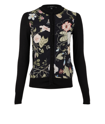 Gucci Floral Cardigan, &pound;110, Clothing, Black, Silk, Front view