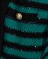 Balmain Sequin Striped Cardigan, &pound;320, Clothing, Black/Green, Viscose, Other view