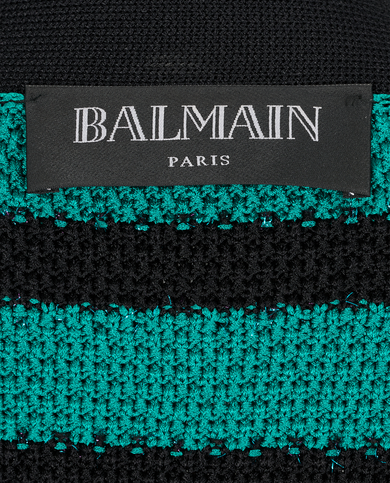 Balmain Sequin Striped Cardigan, &pound;320, Clothing, Black/Green, Viscose, Other view