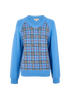 Burberry Knitted Plaid Jumper, &pound;230, Clothing, Blue, Wool, Front view