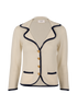 Celine Contrast-Trim Cardigan, &pound;595, Clothing, Cream, Cashmere, Front view