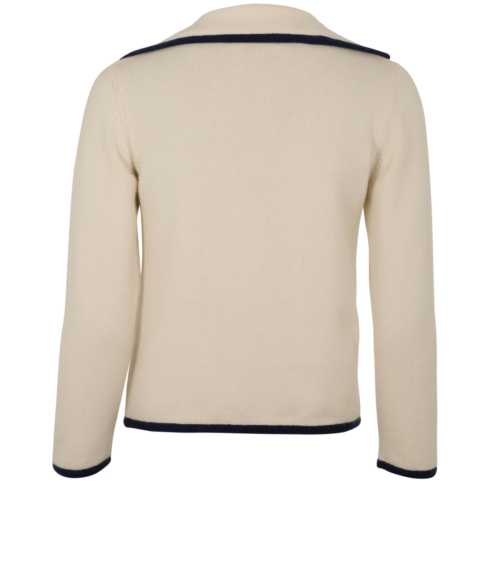 Celine Contrast-Trim Cardigan, &pound;595, Clothing, Cream, Cashmere, Back view