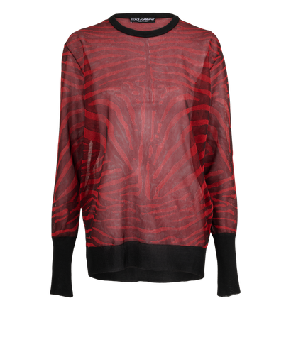 Dolce & Gabbana Semi Sheer Jumper, &pound;180, Clothing, Black/Red, Polyester (Polymer), Front view