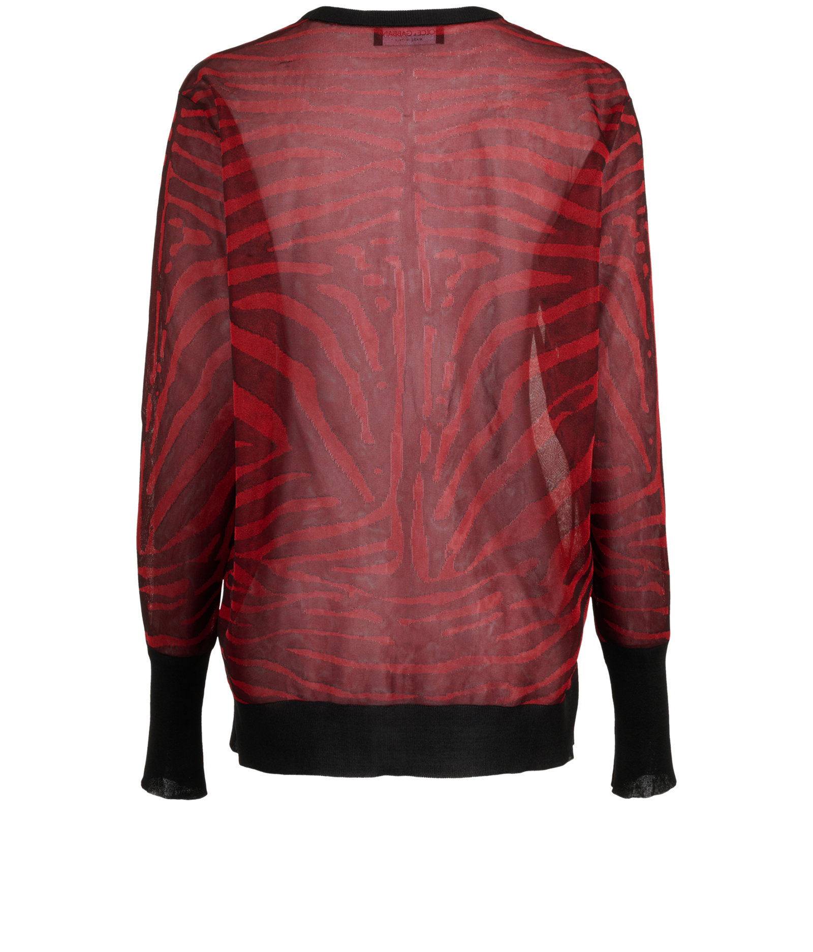Dolce & Gabbana Semi Sheer Jumper, &pound;180, Clothing, Black/Red, Polyester (Polymer), Back view