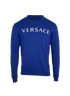 Versace Crewneck Sweater, &pound;150, Clothing, Blue, Cotton, Front view