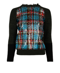 Louis Vuitton Mosaic Jumper, Wool, Green, Sz XS, 3*