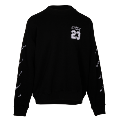 Off-White Embroidered 23 Abloh Jumper, &pound;230, Clothing, Black, Cotton, Front view