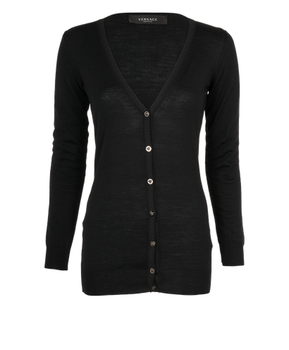 Versace Cardigan, &pound;250, Clothing, Black, Wool, Front view