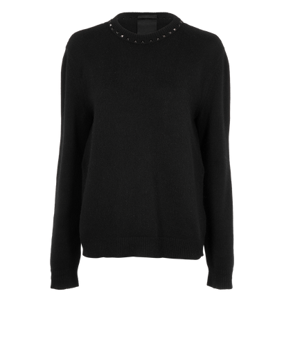 Valentino Rockstud Jumper, &pound;320, Clothing, Black, Cashmere, Front view