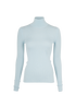 Bottega Veneta Ribbed Polo Neck Jumper, &pound;220, Clothing, Light Blue, Wool, Front view