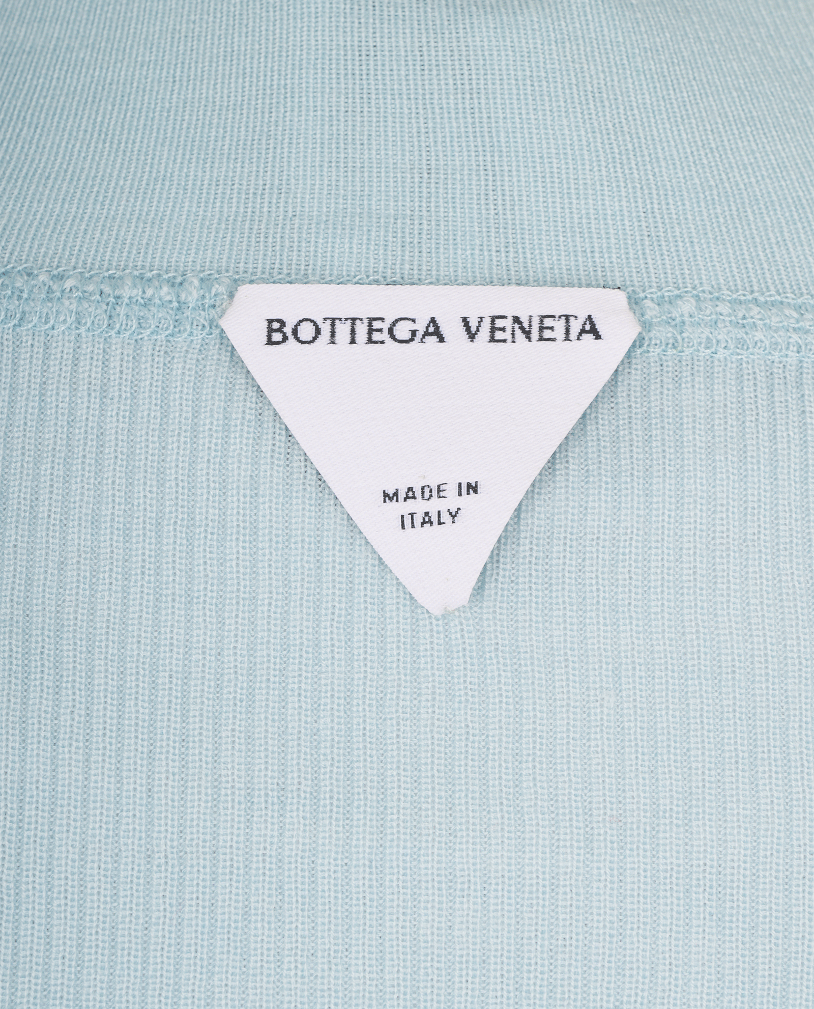 Bottega Veneta Ribbed Polo Neck Jumper, &pound;220, Clothing, Light Blue, Wool, Other view