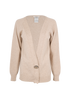 Chloe Jewelled Button Cardigan, &pound;150, Clothing, Beige, Wool, Front view
