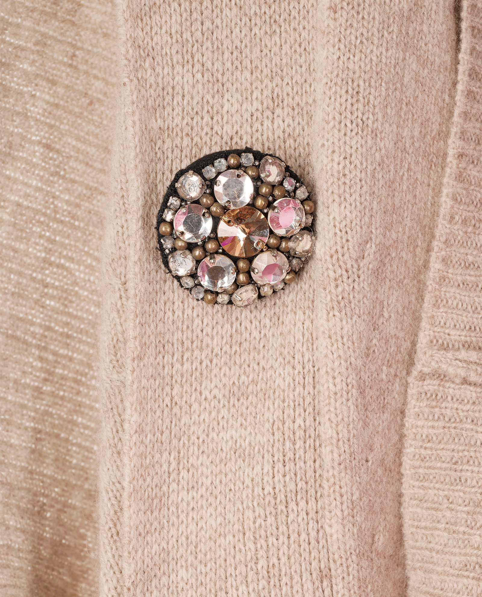 Chloe Jewelled Button Cardigan, &pound;150, Clothing, Beige, Wool, Other view