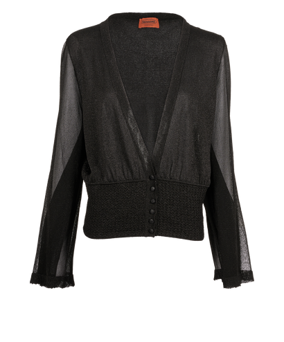 Missoni Lurex Cardigan, &pound;150, Clothing, Black, Viscose, Front view