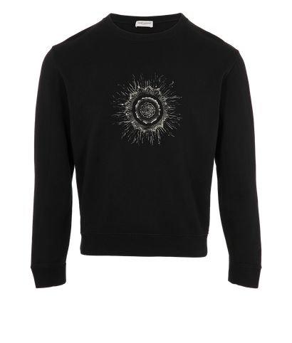 Saint Laurent Sun Print Sweatshirt, &pound;250, Clothing, Black, Cotton, Front view