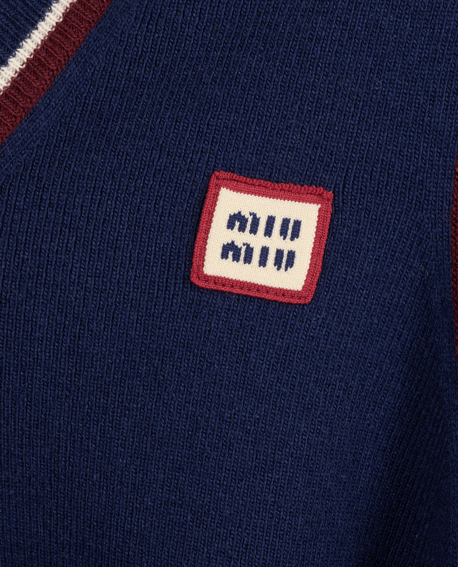 Miu Miu Logo Vest, &pound;450, Clothing, Navy, Cashmere/Wool, Other view