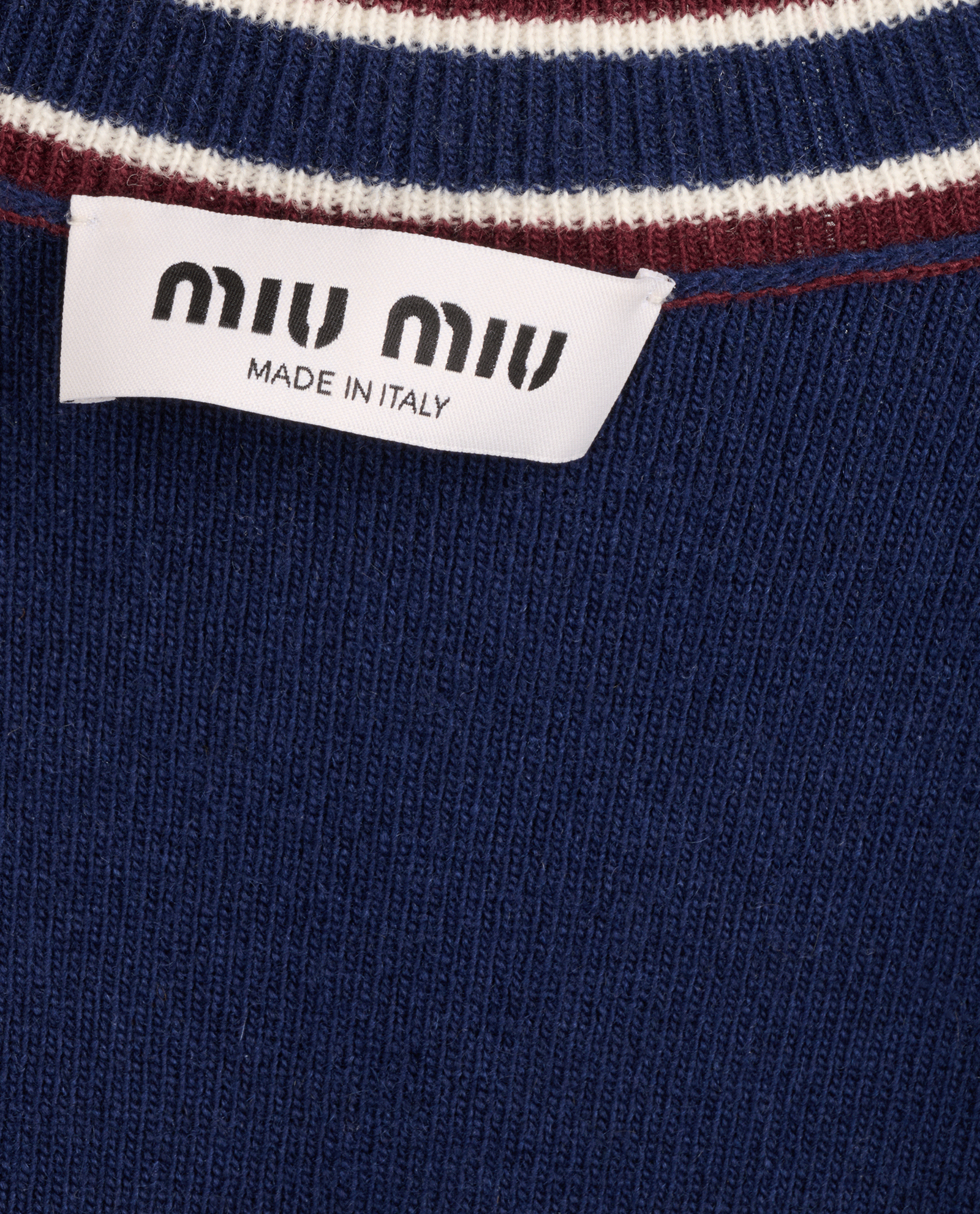 Miu Miu Logo Vest, &pound;450, Clothing, Navy, Cashmere/Wool, Other view