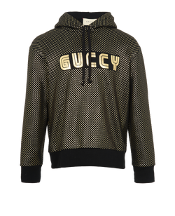 Gucci GUCCY & Star Print Hoodie, Mens, Cotton, Black, Sz M, 3*