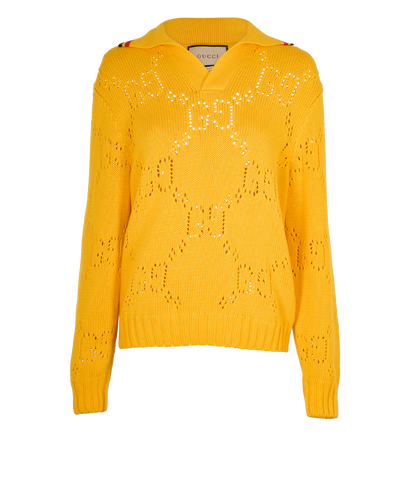 Gucci Knitwear Sweater, &pound;395, Clothing, Yellow, Cotton, Front view