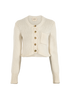 Khaite Lavan Cropped Cardigan, &pound;420, Clothing, Cream, Cashmere, Front view