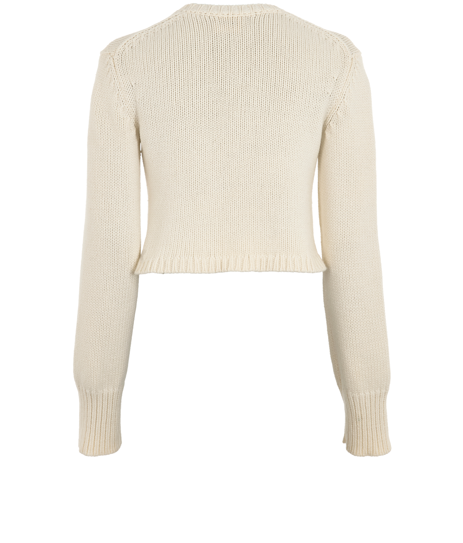 Khaite Lavan Cropped Cardigan, &pound;420, Clothing, Cream, Cashmere, Back view