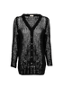 Sainr Laurent Loose Knit Oversized Cardigan, &pound;240, Clothing, Black, Mohair/Wool, Front view