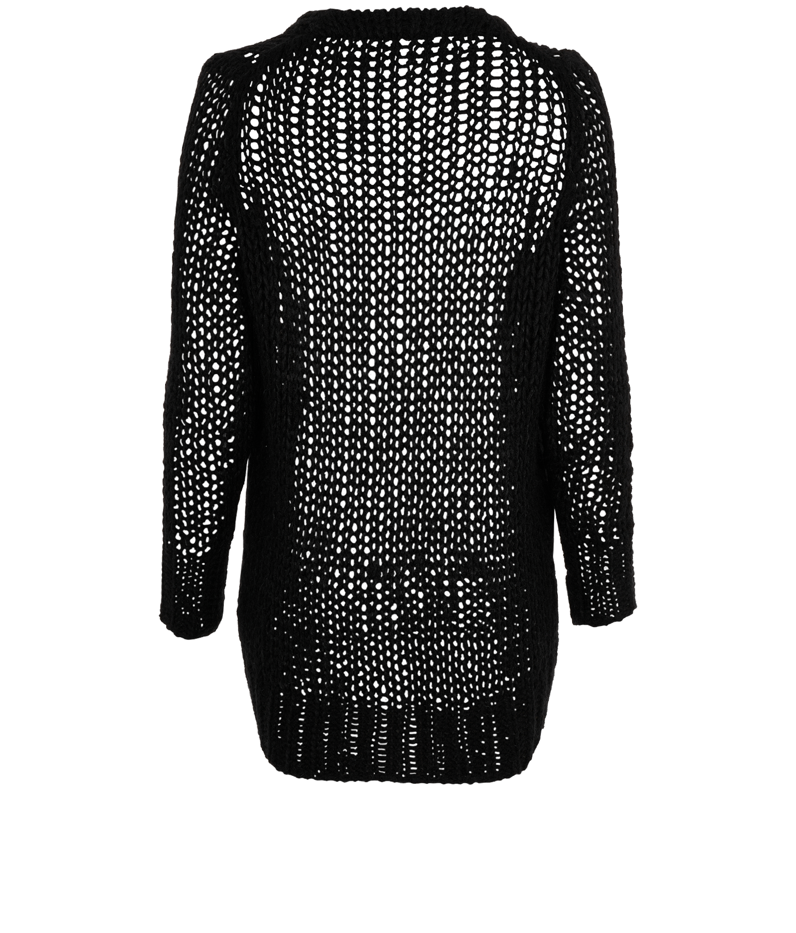 Sainr Laurent Loose Knit Oversized Cardigan, &pound;240, Clothing, Black, Mohair/Wool, Back view