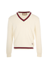 Gucci V Neck Jumper, &pound;375, Clothing, Cream, Cotton, Front view