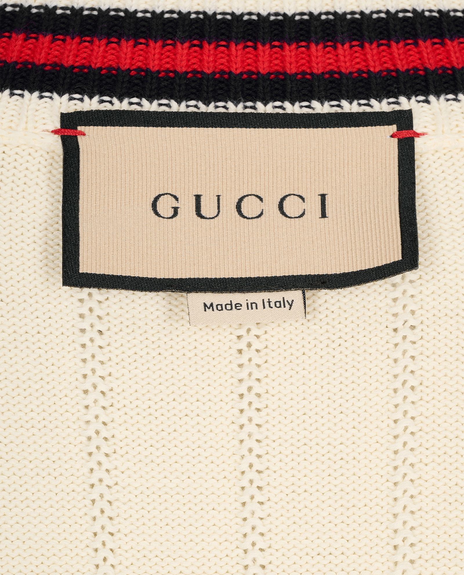 Gucci V Neck Jumper, &pound;375, Clothing, Cream, Cotton, Other view