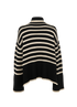 Toteme Stripe Oversize Roll Neck Jumper, &pound;140, Clothing, Black/Cream, Wool, Back view
