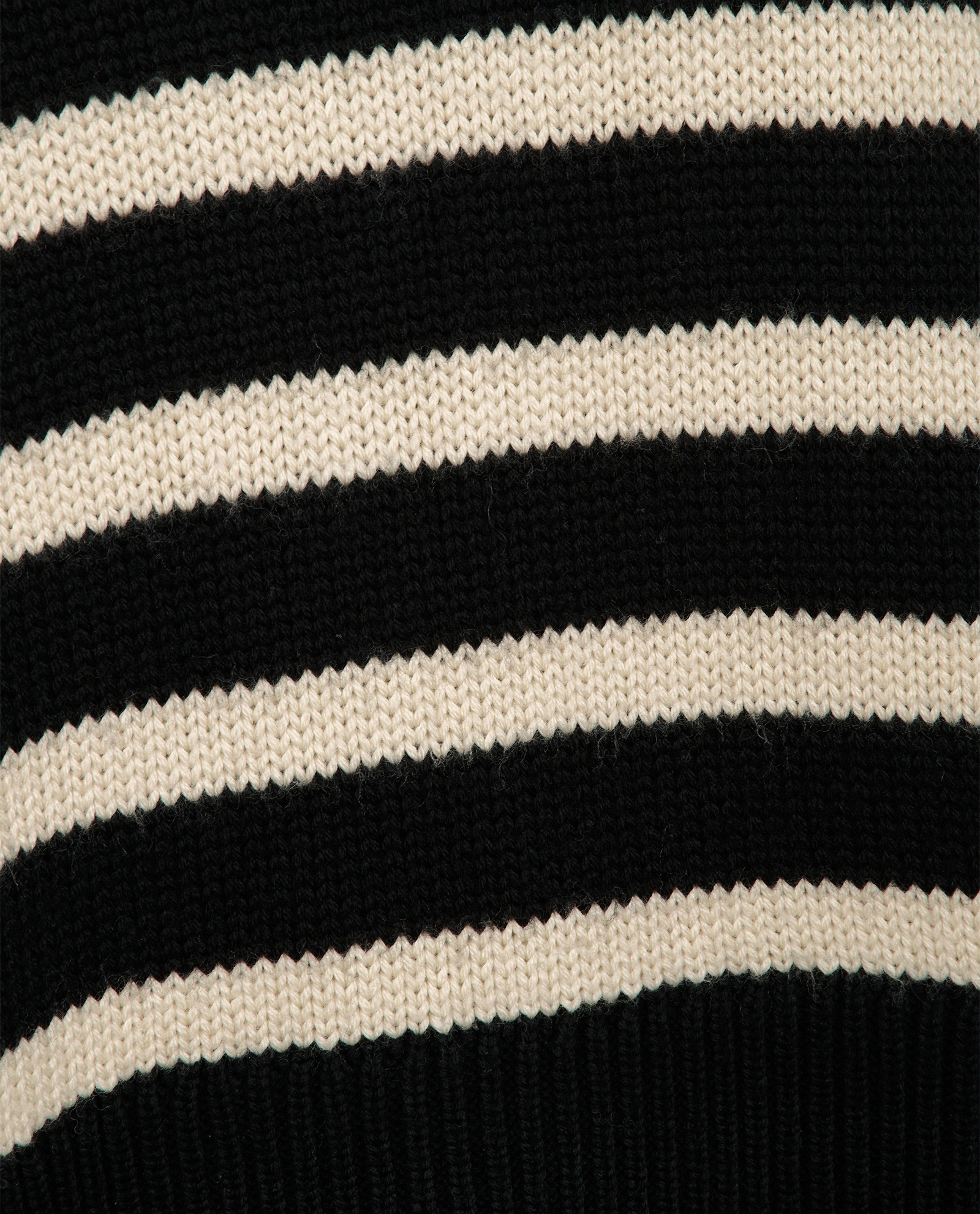 Toteme Stripe Oversize Roll Neck Jumper, &pound;140, Clothing, Black/Cream, Wool, Other view