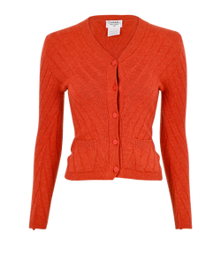 Chanel 97A Chevron Cardigan, Cashmere, Orange, UK6, 2*