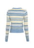 Ganni Soft Stripe Cardigan, &pound;110, Clothing, Blue/White, Wool, Back view