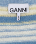 Ganni Soft Stripe Cardigan, &pound;110, Clothing, Blue/White, Wool, Other view