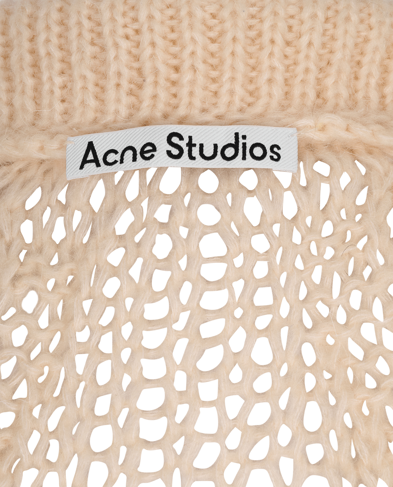 Acne Studios Cable-Knit Polo Jumper, &pound;120, Clothing, Cream, Wool, Other view