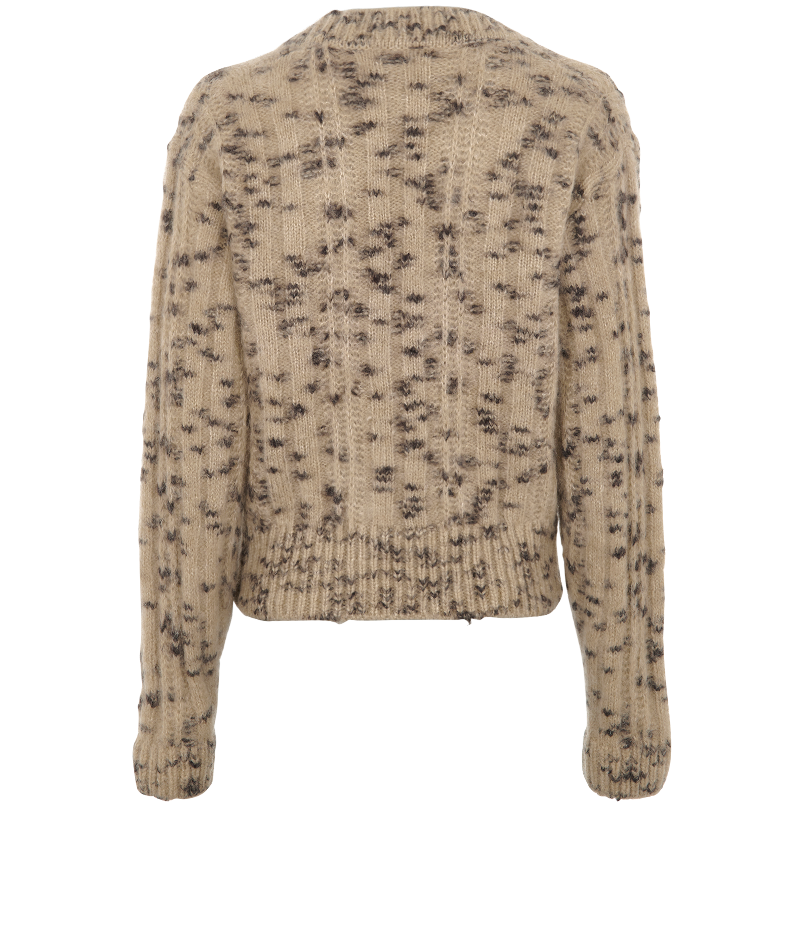 Saint Laurent Cable-Knit Cardigan, &pound;320, Clothing, Beige, Mohair/Wool, Back view