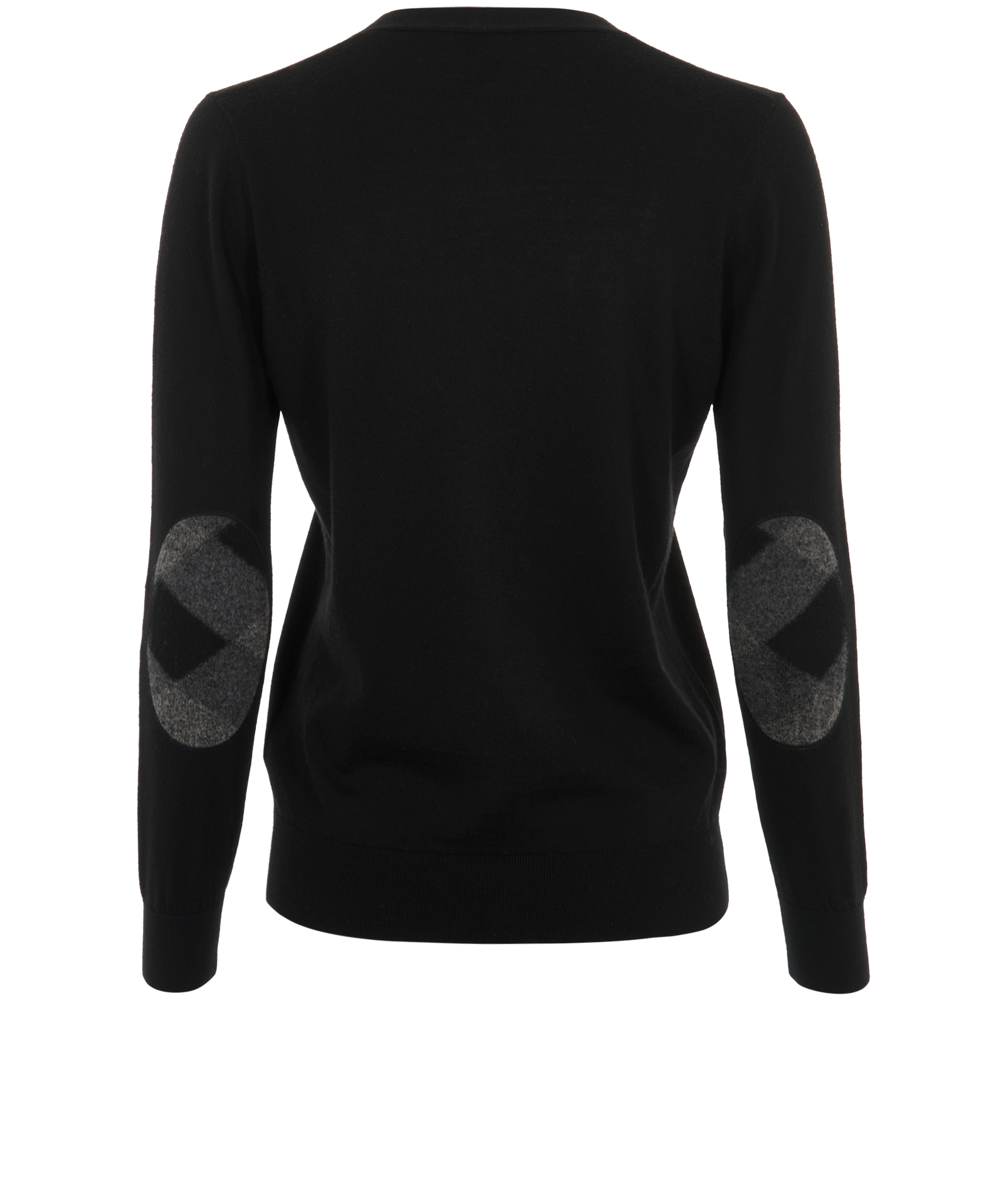 Burberry Elbow-Patched Cardigan, &pound;220, Clothing, Black, Wool, Back view