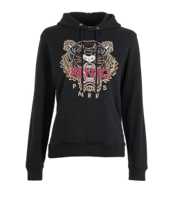Kenzo Tiger Embroidered Hoodie, Cotton, Black, Sz XS, 2*