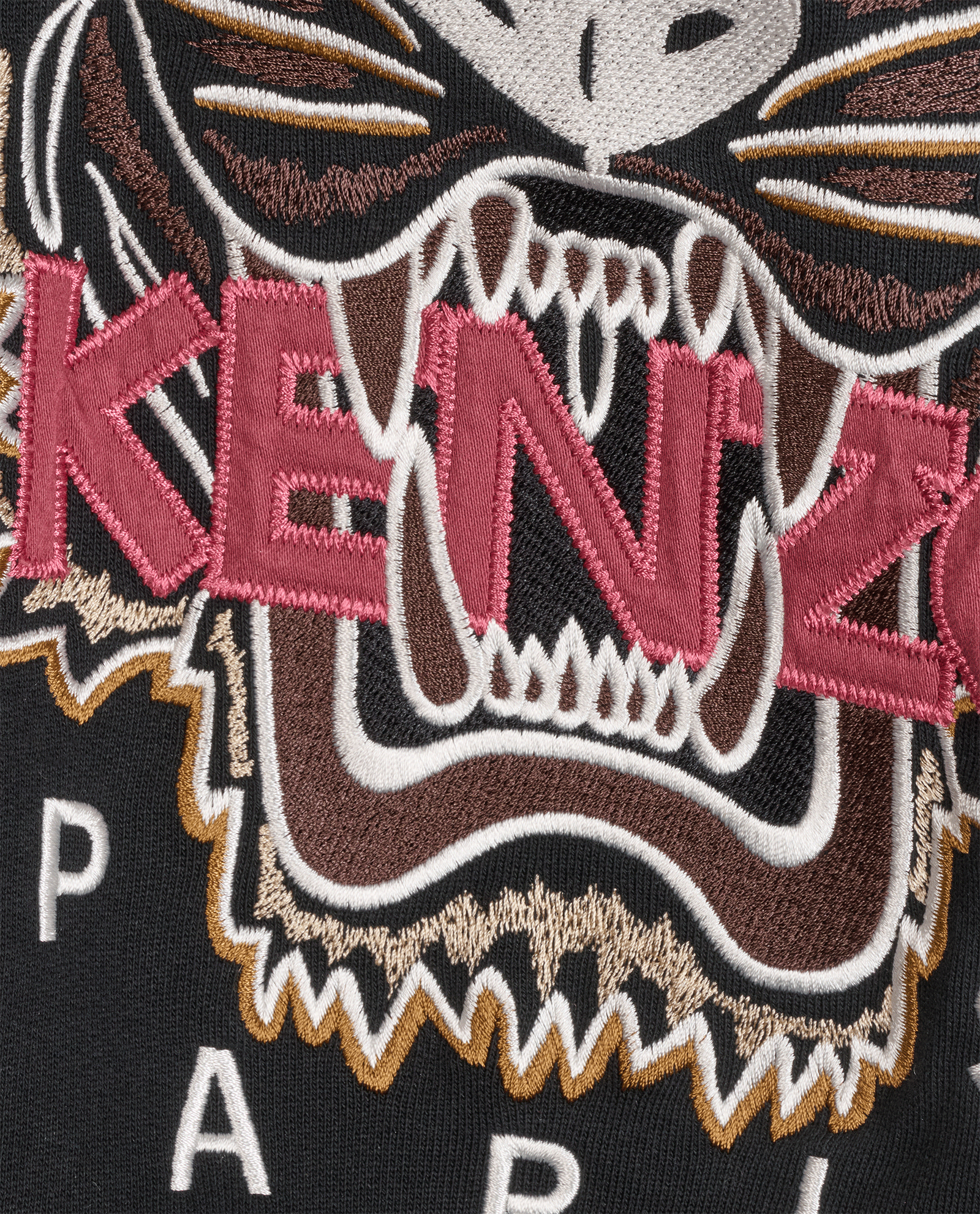Kenzo Tiger Embroidered Hoodie, &pound;80, Clothing, Black, Cotton, Other view