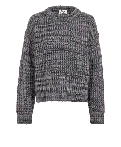 Acne Studios Cable Knit Jumper, &pound;110, Clothing, Grey, Acrylic Plastic/Wool, Front view
