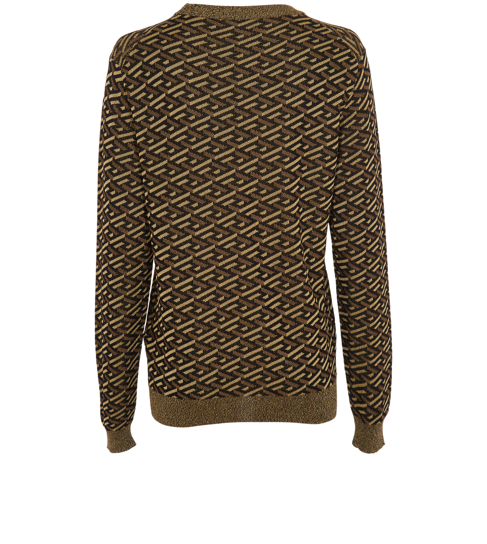 Versace Monogram Lurex Jumper, &pound;210, Clothing, Black/Gold, Viscose, Back view