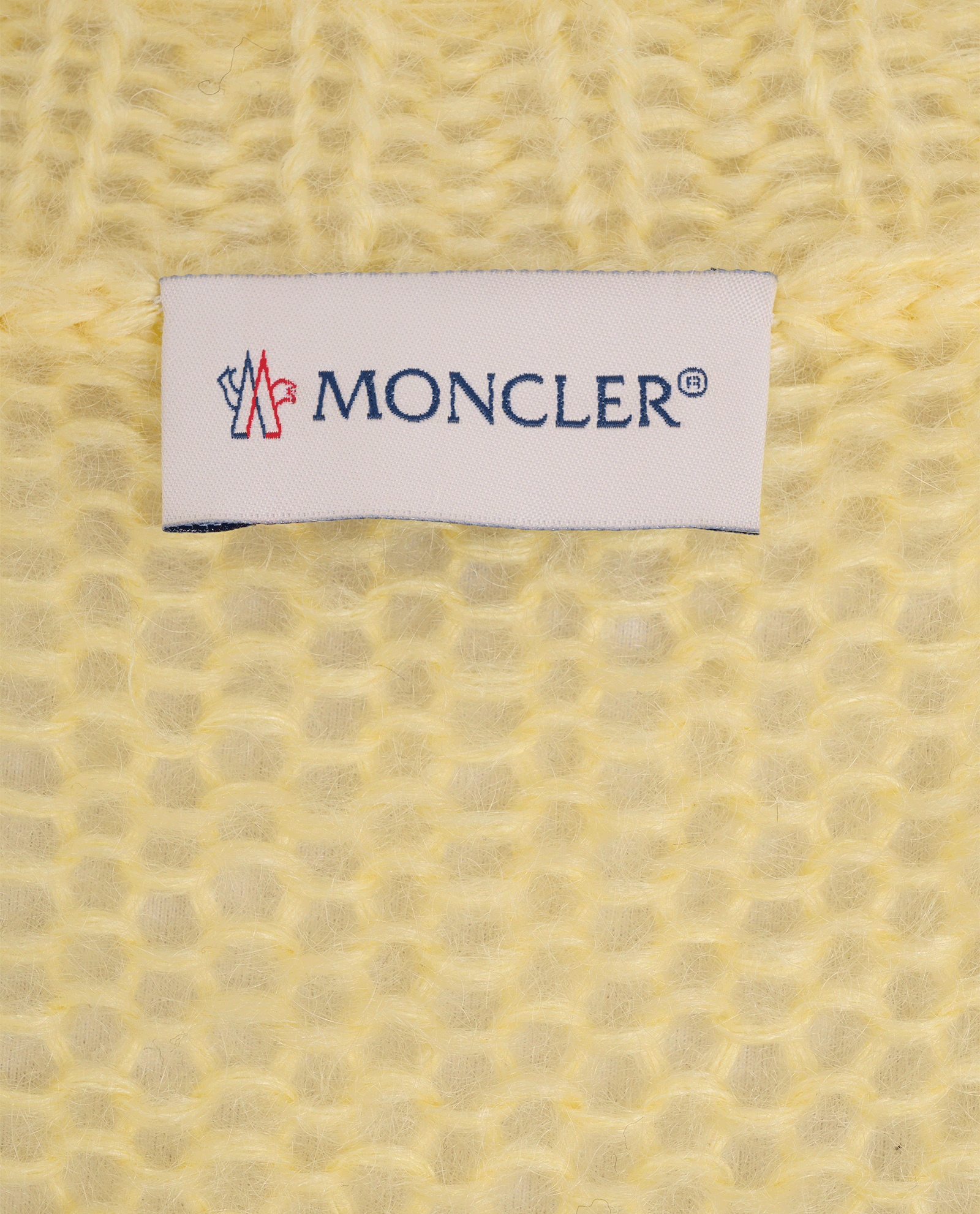 Moncler Logo Patch Knitted Jumper, &pound;240, Clothing, Yellow, Mohair/Polyester (Polymer), Other view